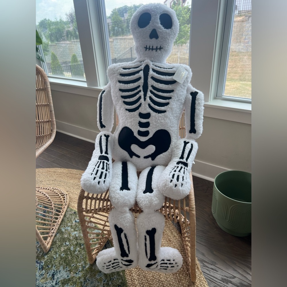 Oversized Skeleton Pillow Halloween 30” X 60”  New 🦴SHIPS NOW🦴